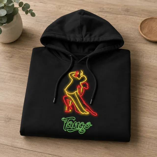 Sweat à capuche TANGO Edition Stonan Wear plié, imprimé néon danseurs de tango